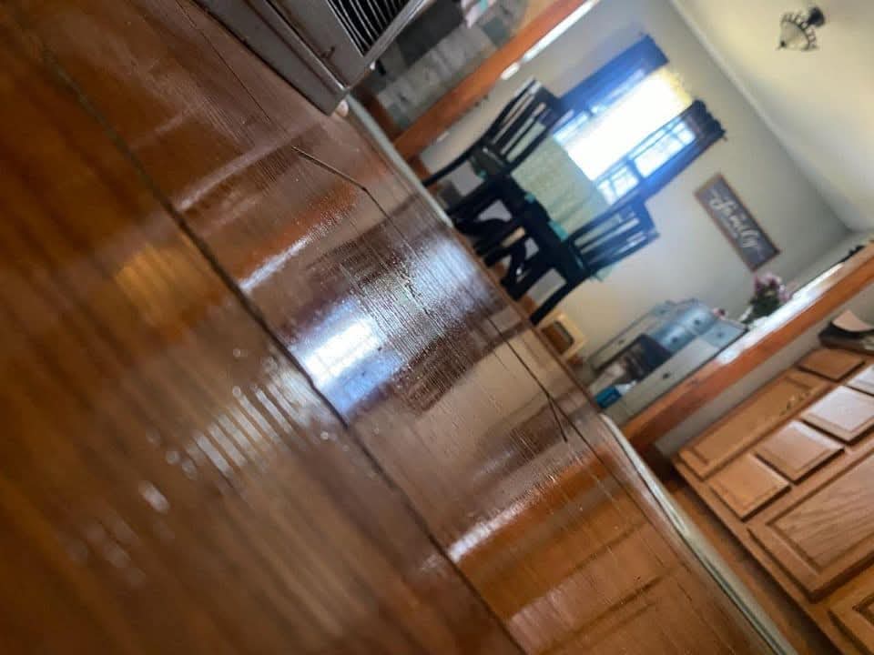 Freshly shined hardwood floors
