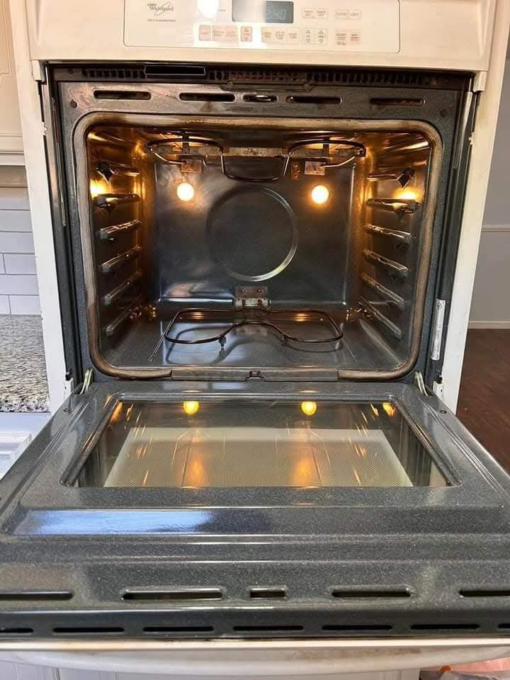 Spotless oven interior after deep clean